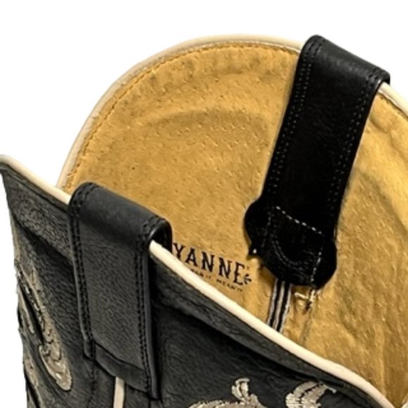 SHYANNE Women's Black Sloan Western Boots - Square Toe Size 8 - Picture 6 of 16